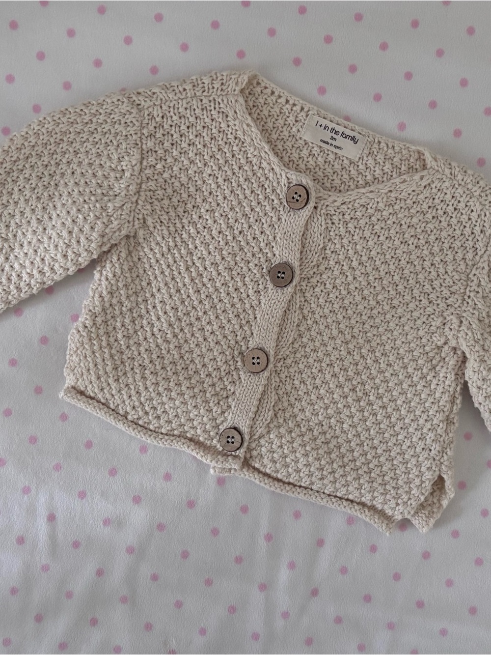 Cream Knit Baby Cardigan